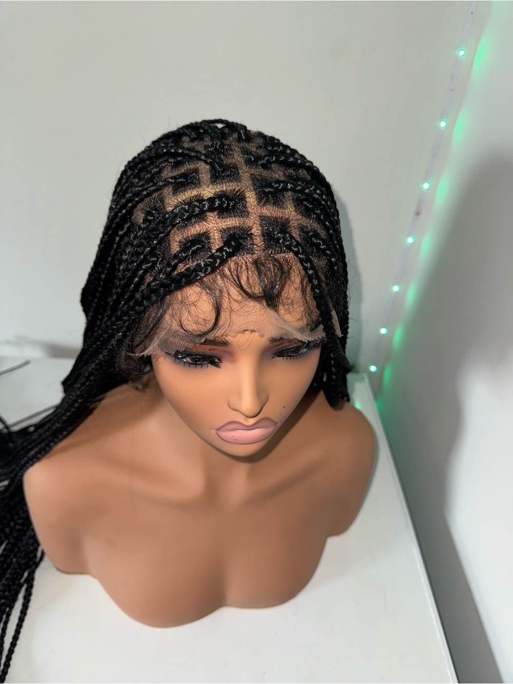 Black Lace Front Box Braid Wig with Baby Hairs - Women Hair